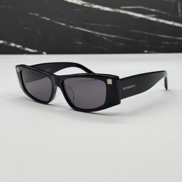 NEW GV40048F 01A GIVENCHY SHINY BLACK/GREY WOMEN GIVENCHY SUNGLASSES - Picture 3 of 8